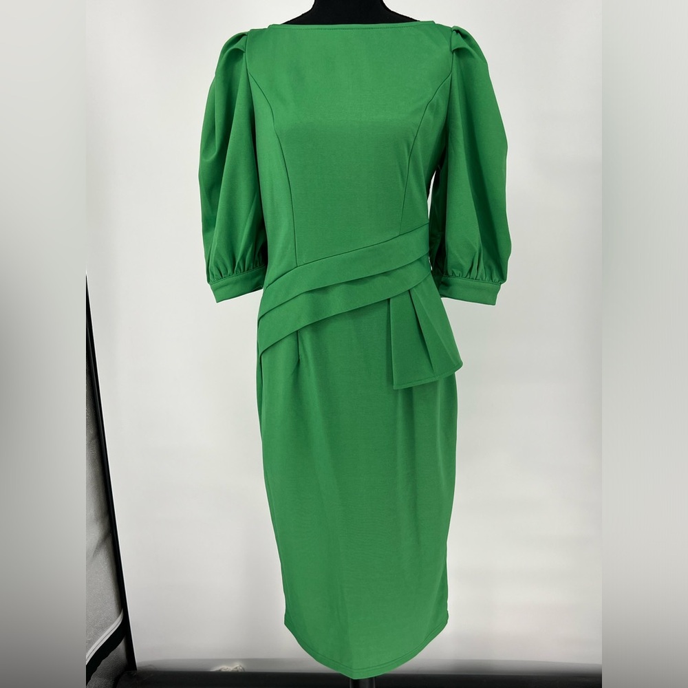STYLEWE GREEN DRESS‎ 3/4 PUFF SLEEVES